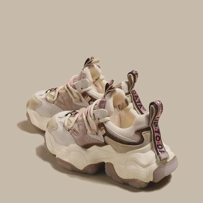 Europäische Damen Höhenverstärkende Dad Sneakers: Vielseitige, lässige Sportschuhe mit dicker Sohle für Frühling und Herbst