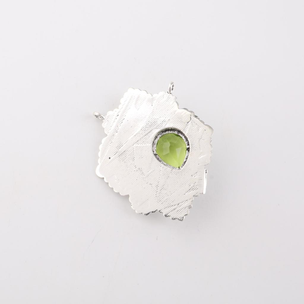 Natural Peridot Gemstone 925 Sterling Silver Jewelry Pendant 1.29" Gift For Her CP-32-4
