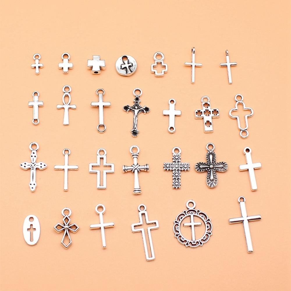 Charms Supplies For Jewelry Cross Findings 27pcs/set