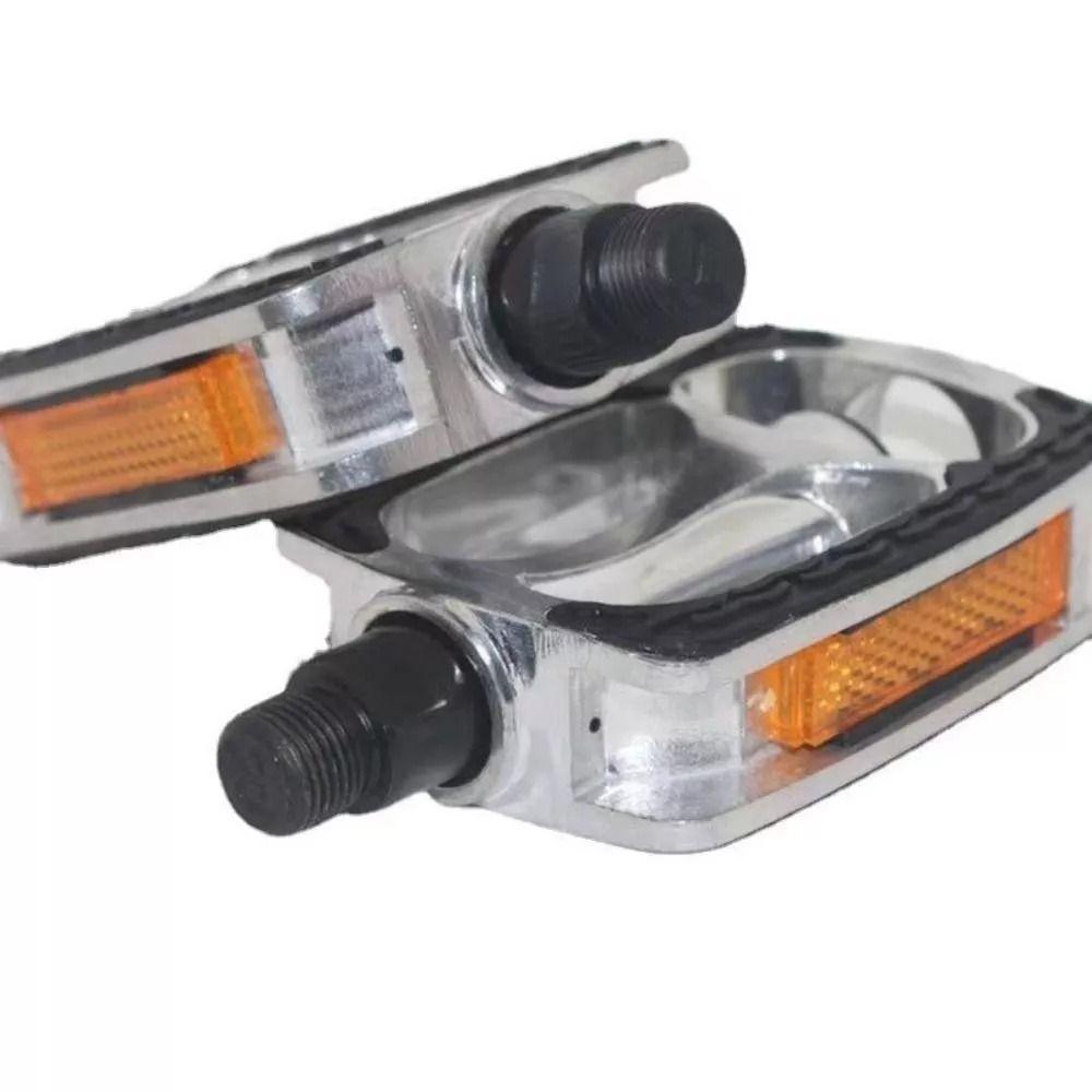 Retro Aluminum Alloy Bicycle Pedals Safety Reflective Strips Bike Pedals Durable Non-Slip Road Bike Pedals Outdoor Sports