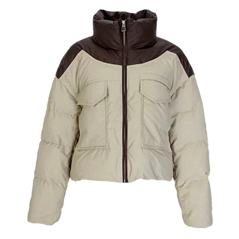 Neue, wattierte Damen-Winterjacke, kurze, lockere Lederjacke im koreanischen Stil