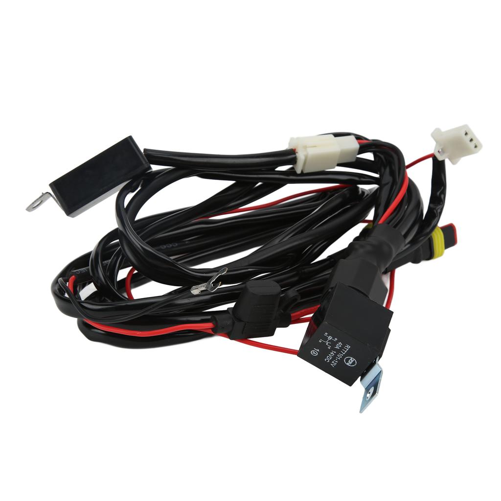 Cablaggio per Interruttore Luci LED da 13ft 14AWG 1‑a‑2 con Relè e Fusibile da 40A per Moto SUV ATV UTV