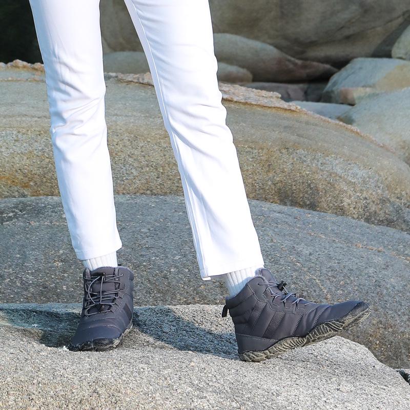 Unisex Winter Cotton Hiking & Mountaineering Boots - Five-Finger Design, Waterproof & Anti-Skid, Plus Velvet Warmth for Outdoor Adventures