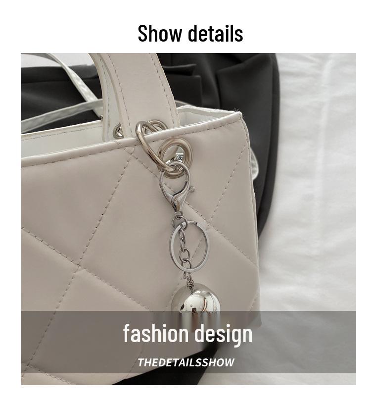 Trendy 2025 Argyle Embroidered Korean-Style Large Capacity Crossbody Handheld Bag