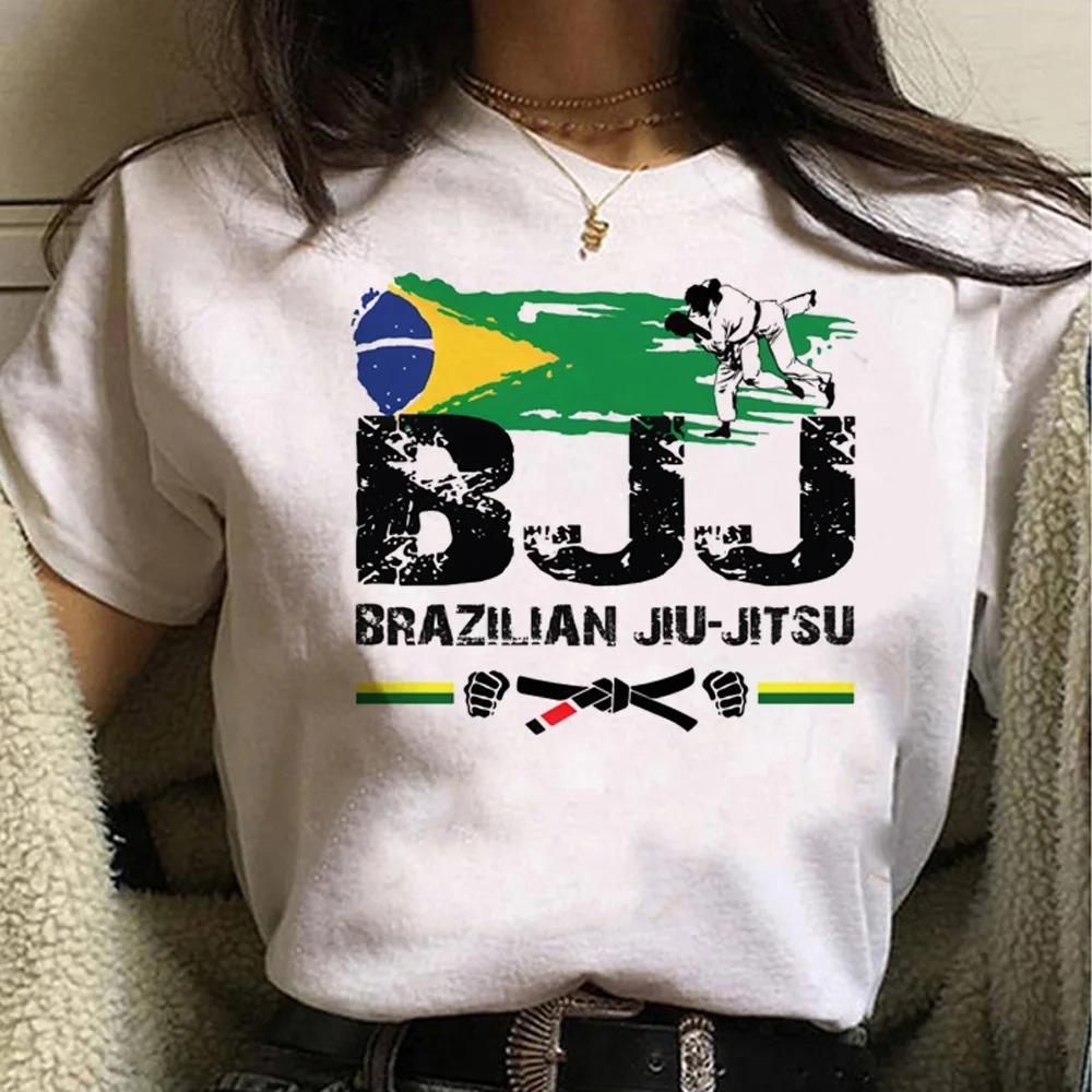 Bjj Jiu Jitsu Print TShirt Crew Neck Short Sleeve TShirts Casual Tops Womens Loose Sleeved Fashion Trendy Clothing Summer