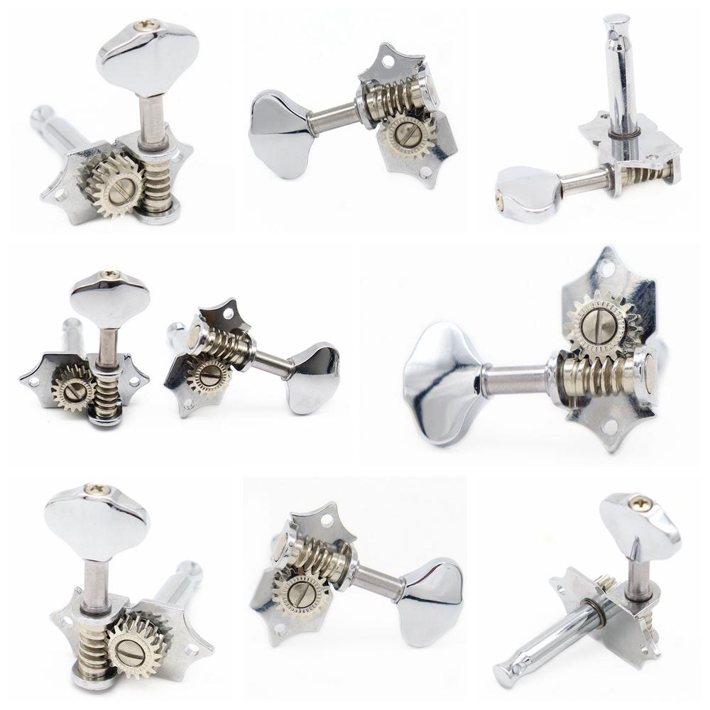 6 Leftright Vintage Guitar Machine Heads Tuners Open Style Guitar Tuning Pegs For St Lp Sq Guitar Silvergold(Type 1)