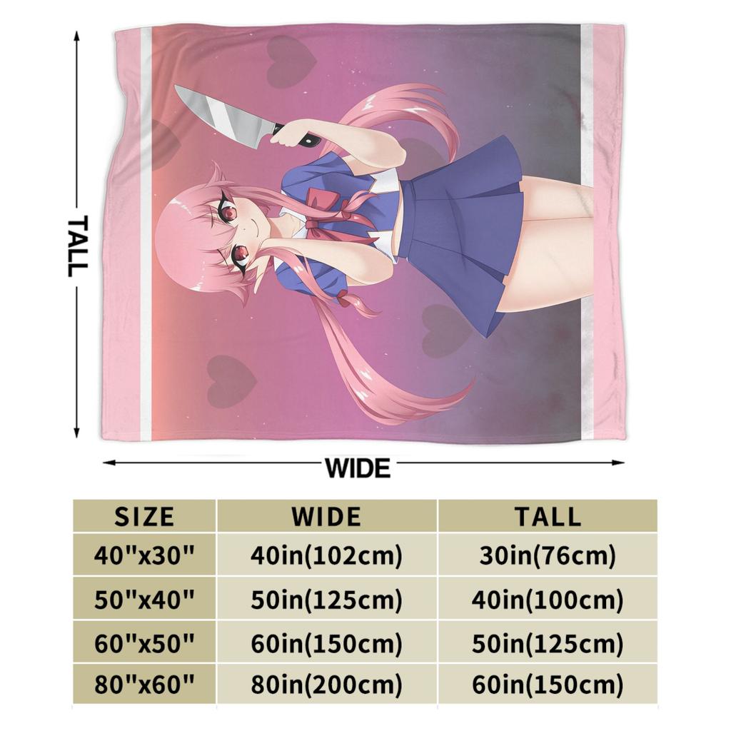 Mirai Nikki Gasai Yuno Warm Blanket  Boy Girl Plush Bedding Throws Novelty Living Room Flannel Bedspread Sofa Bed Cover
