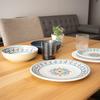 Abode Homewares Design and Unbreakable Tableware BPA La Cena MEDALLION Serving Cereal Diameter Safe for Cafe Dishwasher Birthday Bamboo Melamine White