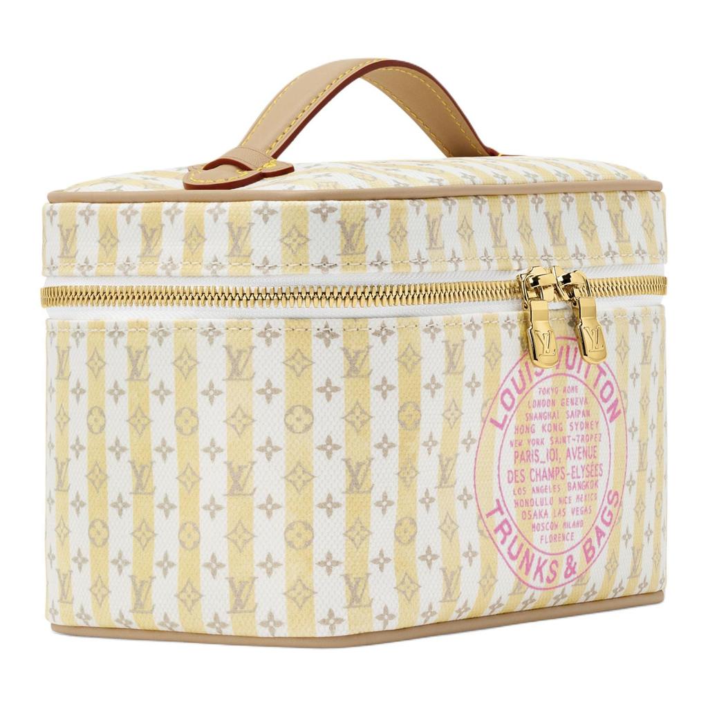 LOUIS VUITTON Nice Linen Cotton Blend Coated Canvas Makeup Bag Mini Women's Multicolor M28702