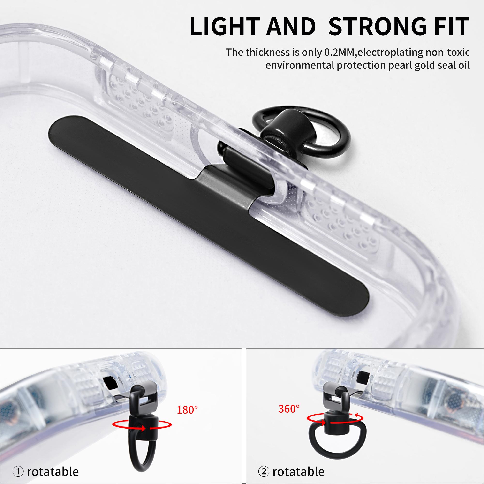 

Phone Lanyard Tether Tab Metal Patch Pad with 360 Degree Rotary Buckle for Phone Shoulder Strap Silver