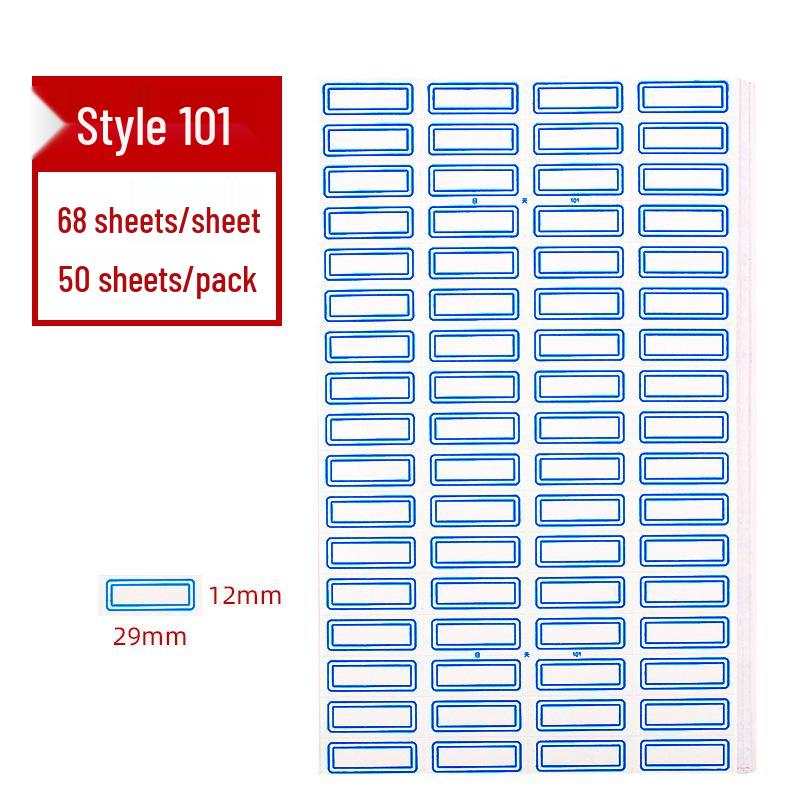 50 Sheets Self-Adhesive Blank Labels for Handwritten or Name Stickers