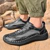 Handmade Retro Cow Leather Shoes Men Loafers Comfortable Casual Shoes Moccasins Men Flats Shoes