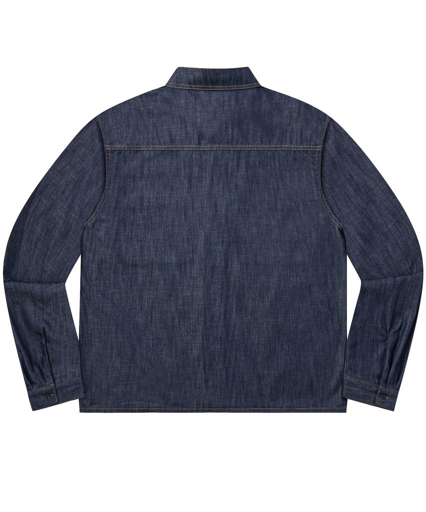 Lapper [Set][Summer][Non-Fade] Denim Work Shirt Long Sleeve Set-Up Ver.1 - Deep Blue