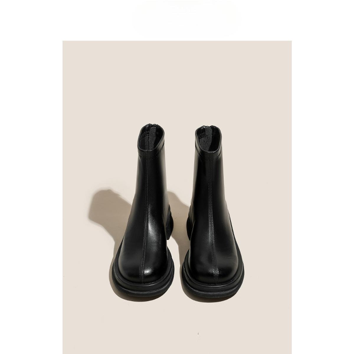 

Британский стиль роскошные кожаные рыцарские сапоги женские новые модные мягкие подошвы повседневные осенне-зимние женские ботильоны обувь 35