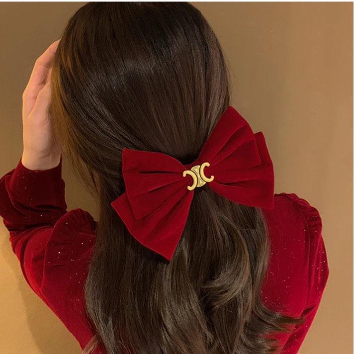 Luxusní seersuckerová mašle do vlasů pro ženy