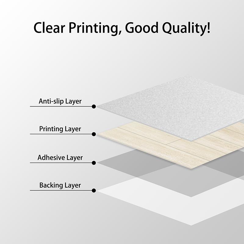 Anti Fouling Wood Pattern Floor Sticker Self Adhesive Waterproof Wear Resistant Flooring for Kitchen Room Renovation