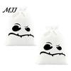 Fabric Candy Containers 2 Pcs Halloween Burlap Gift Bags with Drawstring, Trick or Treat Festival Event Goodie Pouch, Reusable Goodies Bag for
