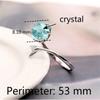 Open Ring Silver Plated Blue Crystal Mermaid Tail Adjustable Stylish Jewelry for Women