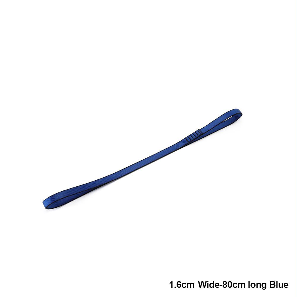 

22kN Открытый скалолазание скальный ремень защитные принадлежности высокопрочный полиэстер носимые ремни профессиональное оборудование 1.8cm Wide-80cm синий