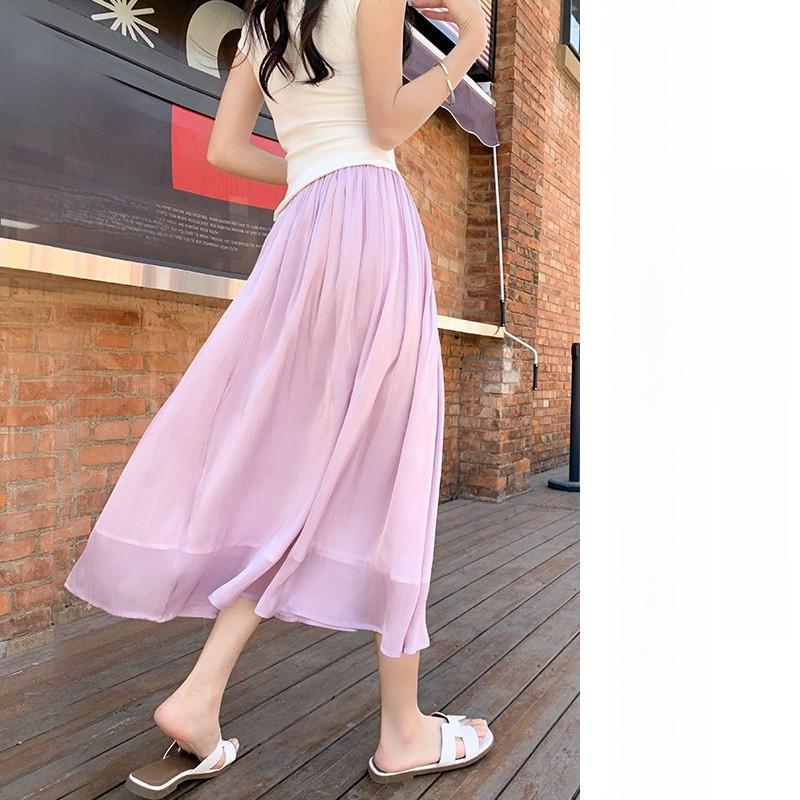 Elegant Polyester Satin Skirt For Casual And Date Wear With Asymmetric Design For Teen Girls
