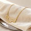 Fashion Short Leg Sausage Dog Stainless Steel Hollow Sausage Dog Women's Neck Chain Pet Animal Necklace Fashion Jewelry Gift