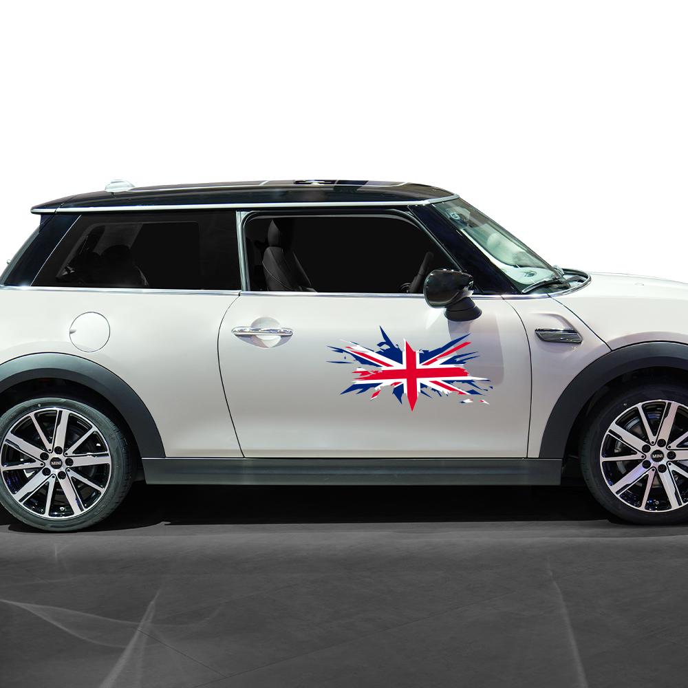 Pegatinas Calcomanías de Vinilo Bandera de Colores Union Jack Para Mini Cooper S F56 F55 F57 R55 R56 R60 F60 R61 Decoración Lateral de la Carrocería del Coche Auto Para
