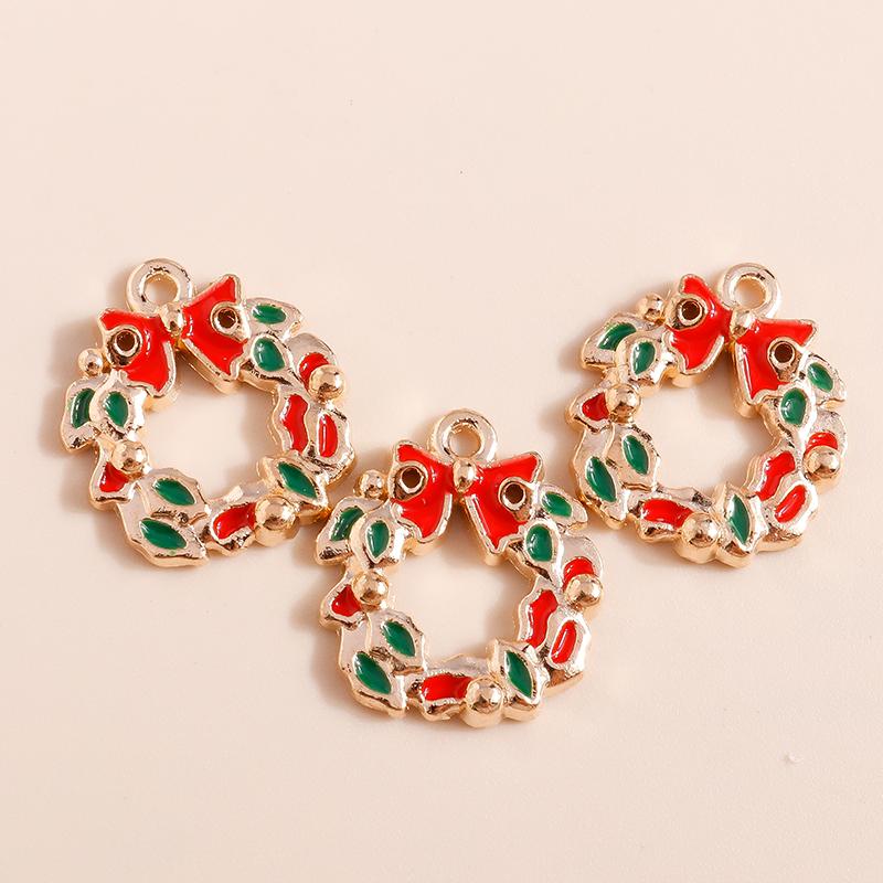 10pcs Enamel Christmas Tree Snowman Pendants Charms for Jewelry Making Earrings Necklace DIY Bracelet Accessories Supplies