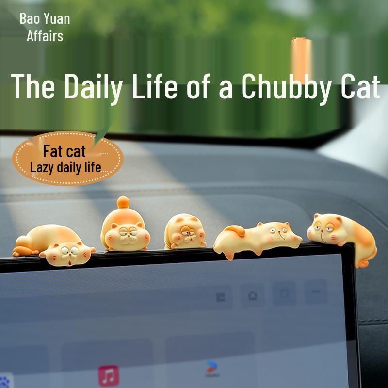 Garfield Cat Dashboard Ornament - Adorable Kitty Console Decoration Pendant
