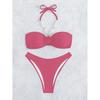Nuova Moda Hottie Bikini Europeo e Americano Costume da Bagno Sexy con Scollo Spaccato Costume da Bagno Monocolore da Donna