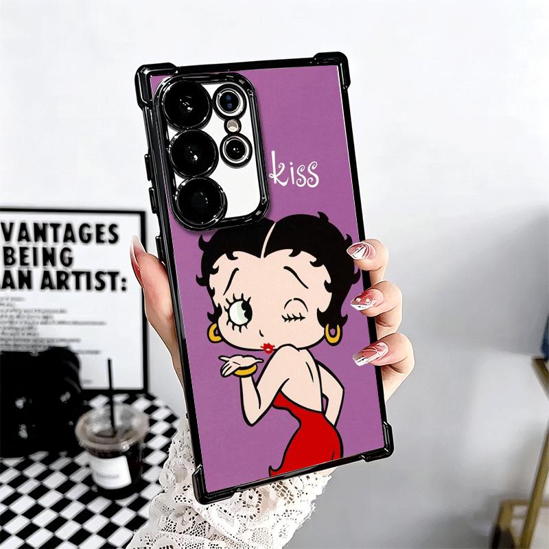 B-Bettys B-Boops Girl Plating Phone Case For Samsung Galaxy S24 S25 FE S26 Edge S23 Ultra S22 S21 Plus S20 Anti-Fall Airabag Cov