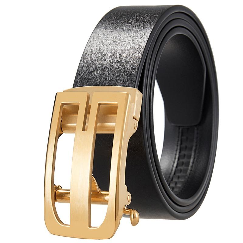 Meier Hollow stainless steel buckle belt, generous belt, waist belt, men automatic buckle belt 3.5