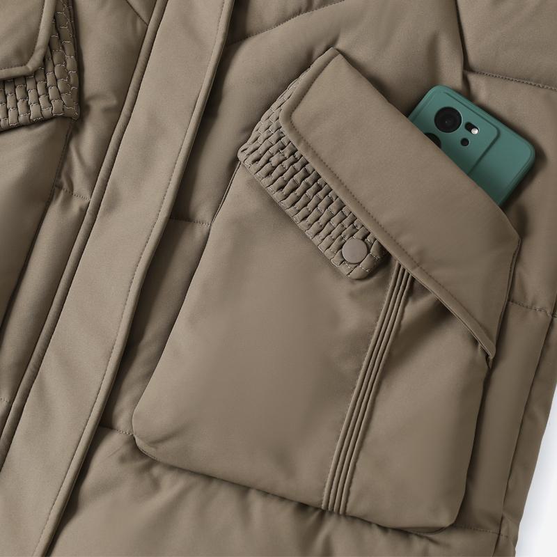 Dámské zimní kabáty středního věku s kapucí ve velkých velikostech svrchní oděvy volné elegantní dlouhé parky tlusté teplé dámské bundy