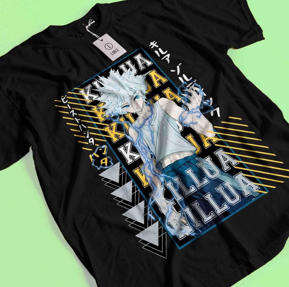 Killua Tshirt Hisoka Shirt Hunter X Hunter Manga Strip HXH Tee Anime Gon T-Shirt