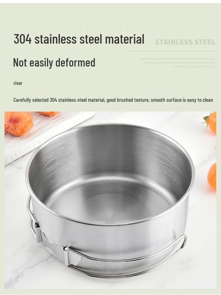 Outdoor Camping Stainless Steel Cookware Set: Portable Sandblasted Cups, Plates, and Pots for Picnics