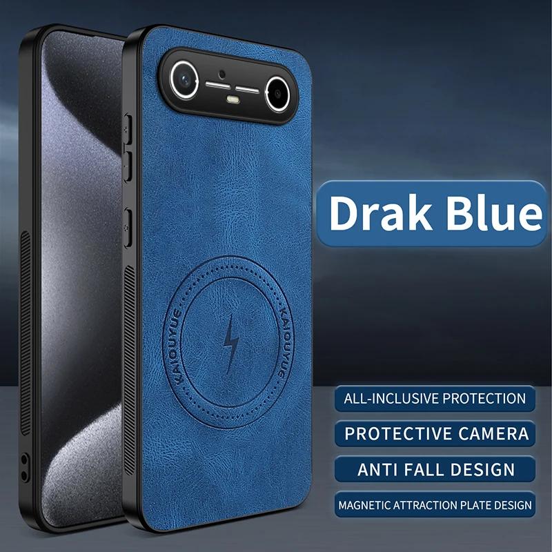 For Tecno Pova Slim Deksel for Magsafe Luksus Saueskinn Magnetisk Matt Deksel for Tecno Pova Slim 5G Støtsikker Støtfanger