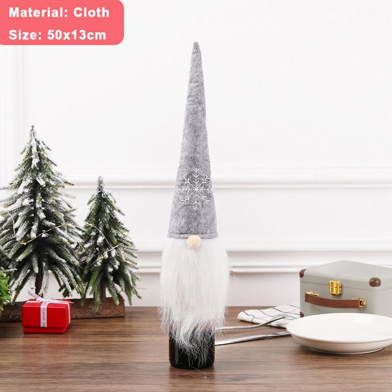 2/1Pcs Creative Christmas Wine Bottle Set Golden Velvet Dress Santa Claus Wine Bottle Cover Xmas New Year Dinner Table Decors