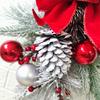 Xmas Stairway Wreath with 20 Lights 2M String Stair Railing Swag for Home Setting Holiday Decoration 60x35cm Golden