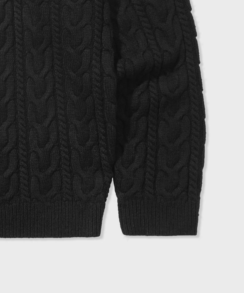 GLW Raglan Cable Knit Black