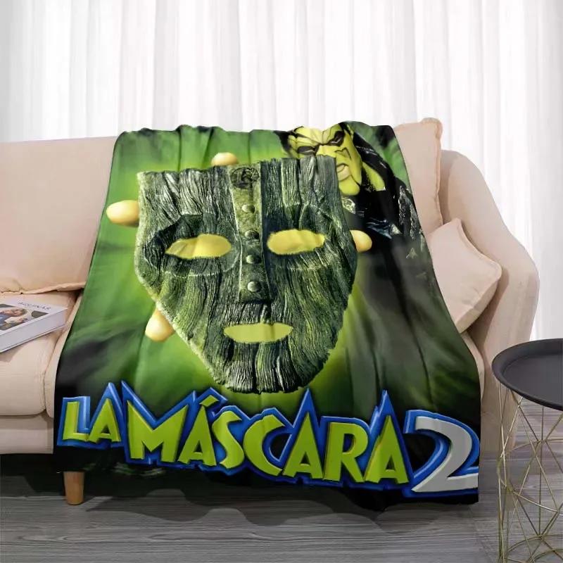 3D MASK Cartoon Blanket Jim Carrey Pattern Bedroom Living Room Home Decoration Picnic Blanket Children's Room Blankets for Beds