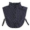 Brown/Polka Dots Shirt Detachable Collor for Mens and Women Lapel Stand Button Fake Collar Female Casual Sweater False Collar