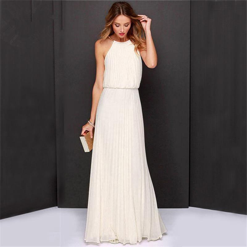 Long Halter Women Maxi Dress Evening Party Gown Wedding Bridesmaid Beach Holiday