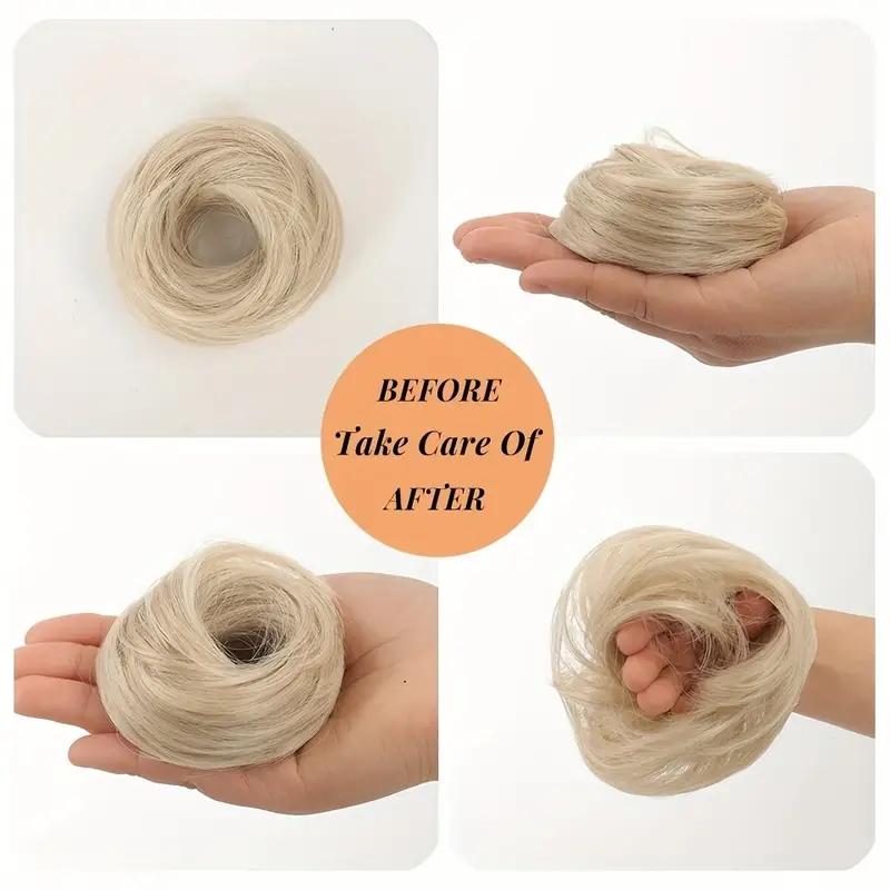 Straight Hair Loop Natural and Comfortable Hair Bun High Temperature Resistant Fiber Wig Easy To Wear Suitable Wig Accessories for All Girls KTB