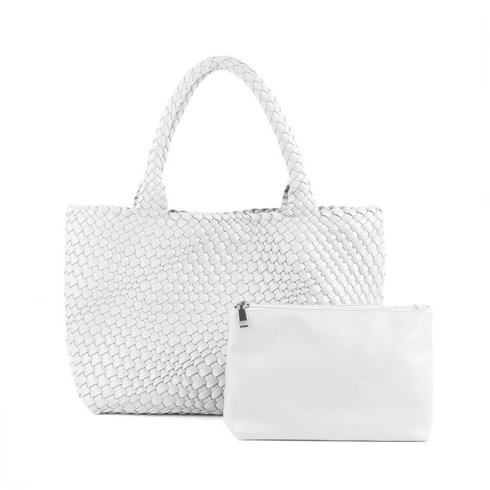 

Сумки ручной работы, женские, большие, наплечные сумки, простые, однотонные, повседневные сумки (30cm<Max Length<50cm) белый