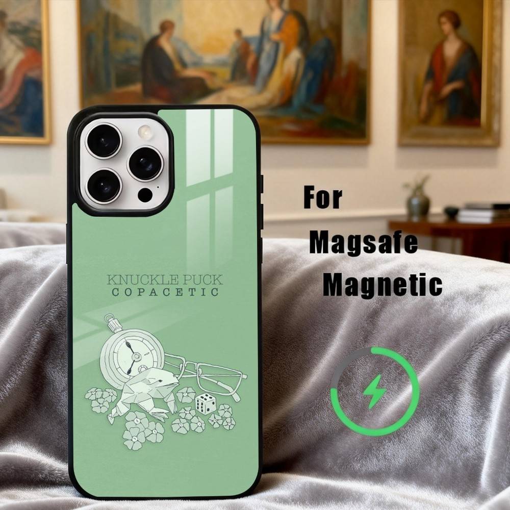 Pop-Rock K-Knuckle P-Puck Band Handyhülle Für iPhone17,16,15,14,13,12,11 Plus,Pro Max Magnetisch Für Magsafe Kabelloses Laden
