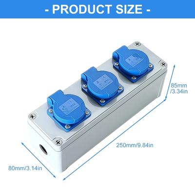 Plastic Weatherproof Outlet Enclosure 10A Outdoor Electrical Socket Cover Wall Distributor Socket For Construction