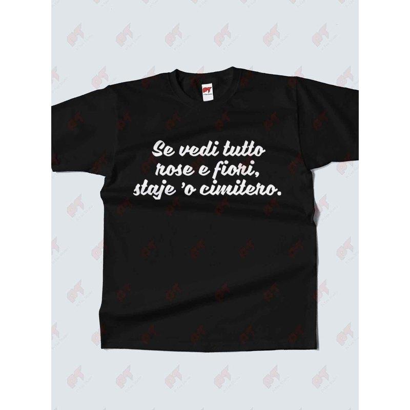 Funny Italian Neapolitan Phrase T-Shirt | Ironic Birthday Flag Colors Naples Inspired, Casual Crew Neck, Slight Stretch Fabric, Regular Fit for Men