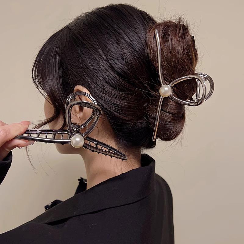 New Punk Geometric Metal Gold Silver Simple Hair Clip Claw for Women Trendy Large Crab Catches Clamp Korea Headwear Accessories