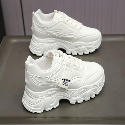 Damen-Schuhe mit innerer Erhöhung Damen neue Modelle klein Herbst dicksohlige Erhöhung lässige Dad-Sneaker Muffin