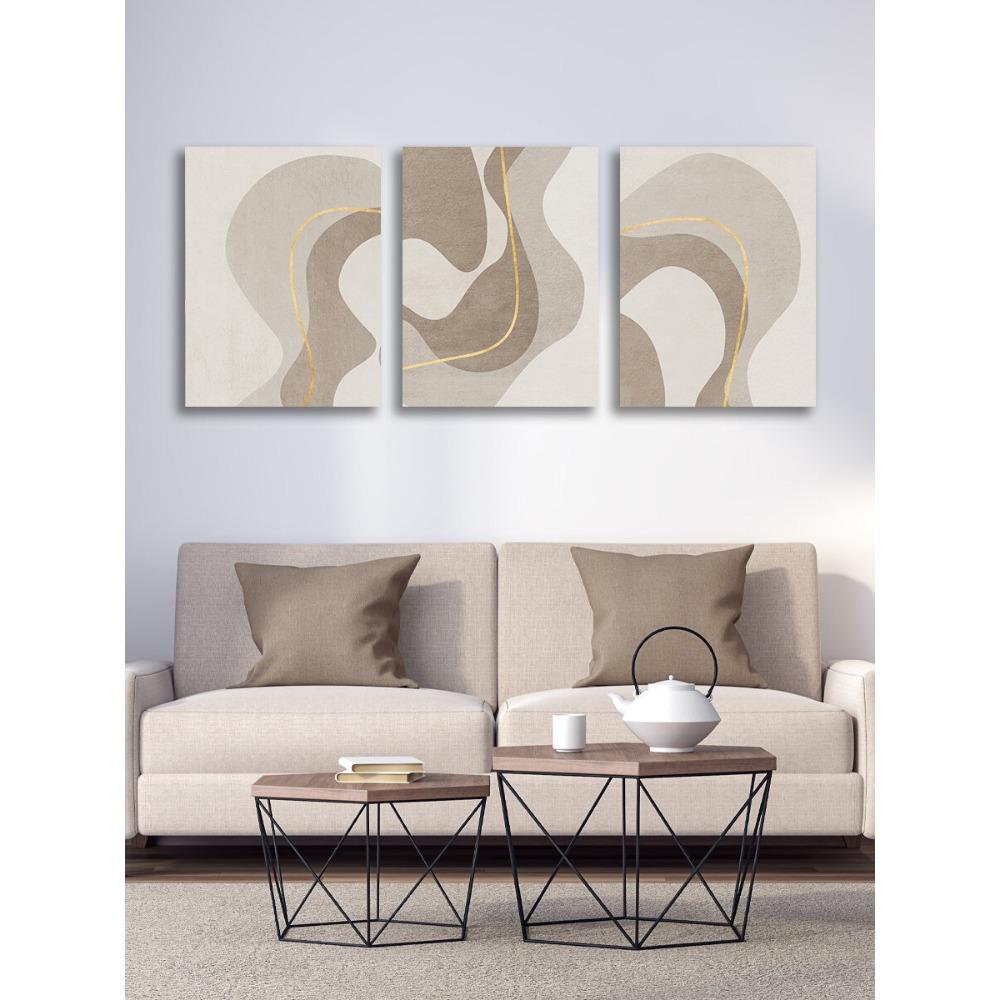3 pezzi stile linea arte murale tela pittura Boho astratto oro moderno stampa poster soggiorno camera da letto decorazione della casa cornice