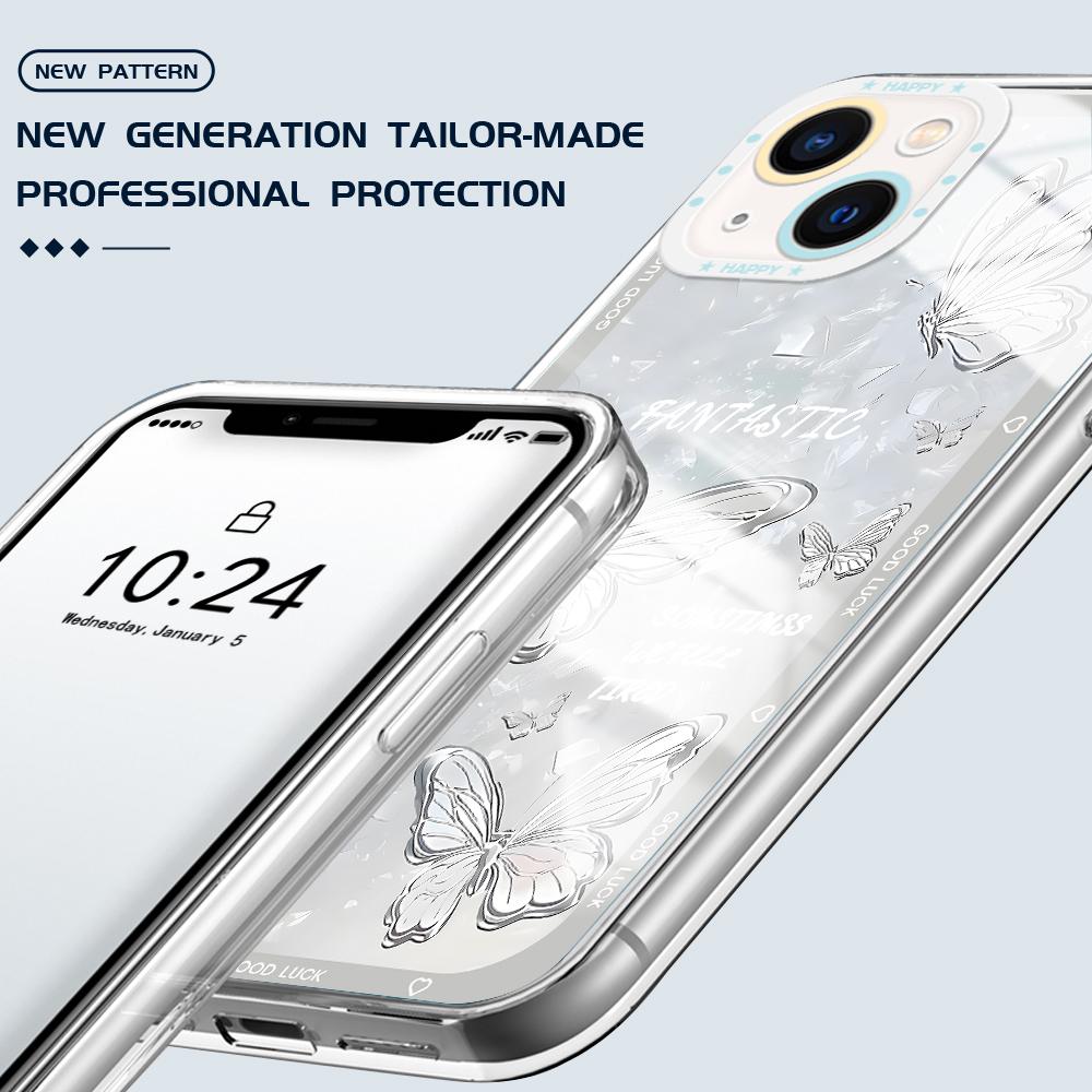 Shockproof Cartoon Painted Pattern Crystal Phone Case Transparent Soft Full Cover Camera Protection Cover for OPPO Huawei Honor Infinix Tecno Moto